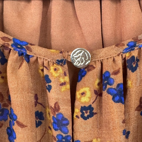 Draper James RSVP Womens Brown Floral LS Smocked Waist Midi Dress Plus 3X 24 26W - Picture 4 of 16